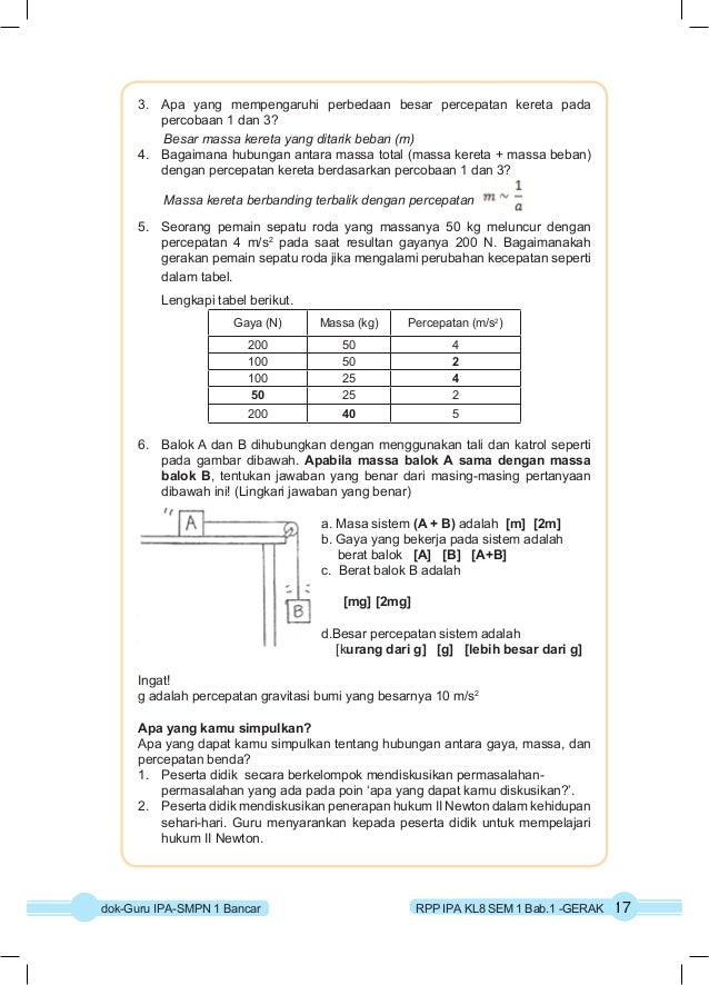 Rpp Kurikulum 2013 Ipa Kelas 8 Semester 1 Bab 1 Gerak Pada Makhluk