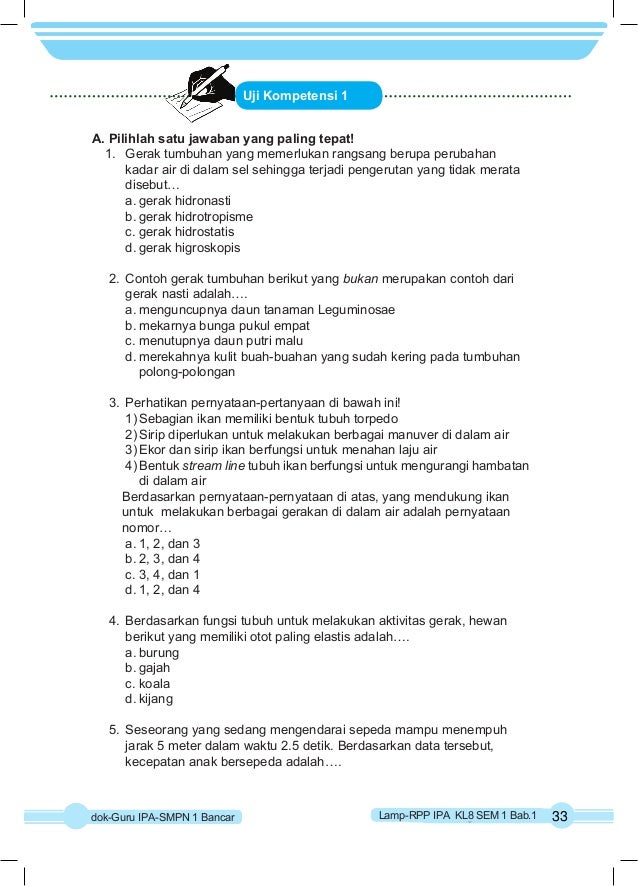RPP IPA KURIKULUM 2013 KELAS 8 SEMESTER 1