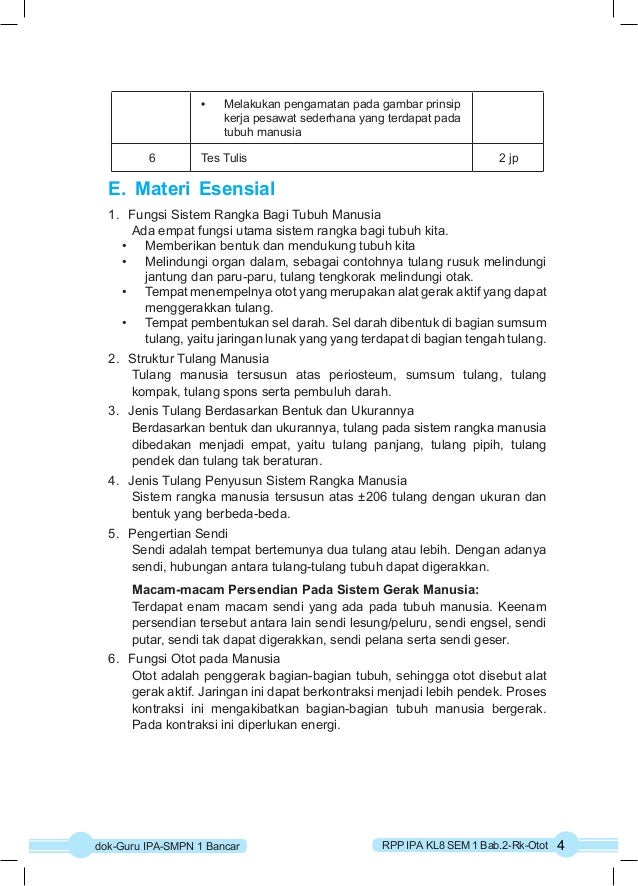 RPP IPA KURIKULUM 2013 KELAS 8 SEMESTER 1