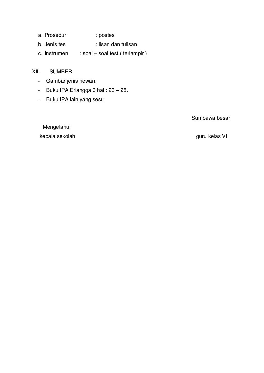 Rpp ipa untuk kelas vi semester ii