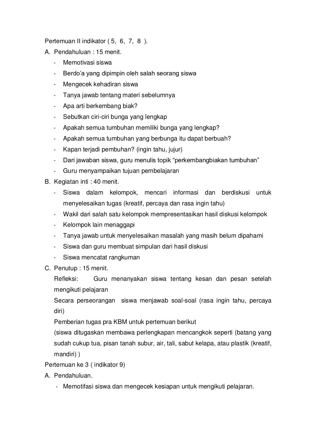 Rpp ipa untuk kelas vi semester ii