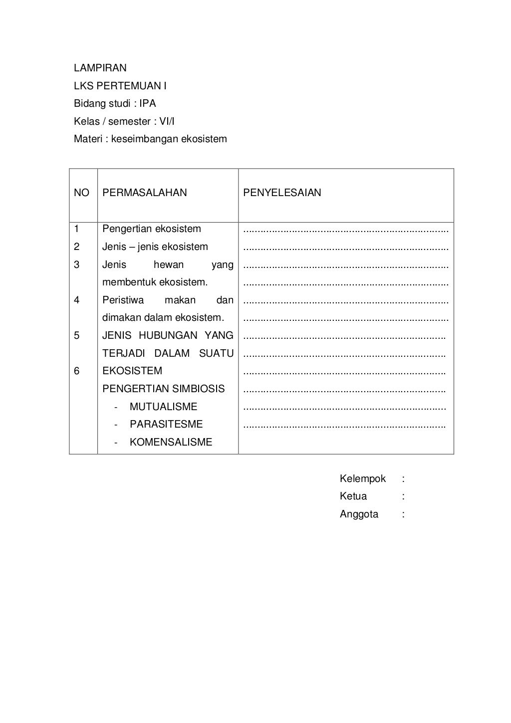 Rpp ipa untuk kelas vi semester ii
