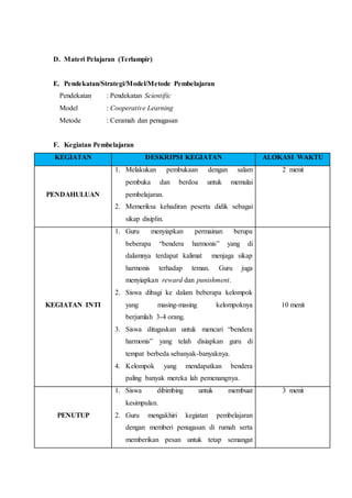 Contoh RPP Pelaksanaan Micro Teaching PGMI UIN Jakarta | DOCX