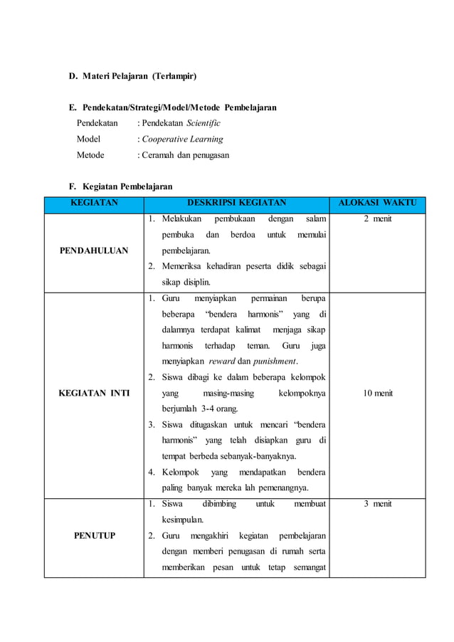 Contoh RPP Pelaksanaan Micro Teaching PGMI UIN Jakarta | DOCX