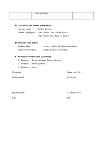 Contoh RPP Pelaksanaan Micro Teaching PGMI UIN Jakarta | DOCX