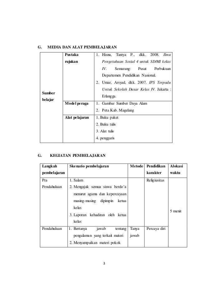 Contoh Rpp Model Webbed Kelas 3 Sd Seputar Model