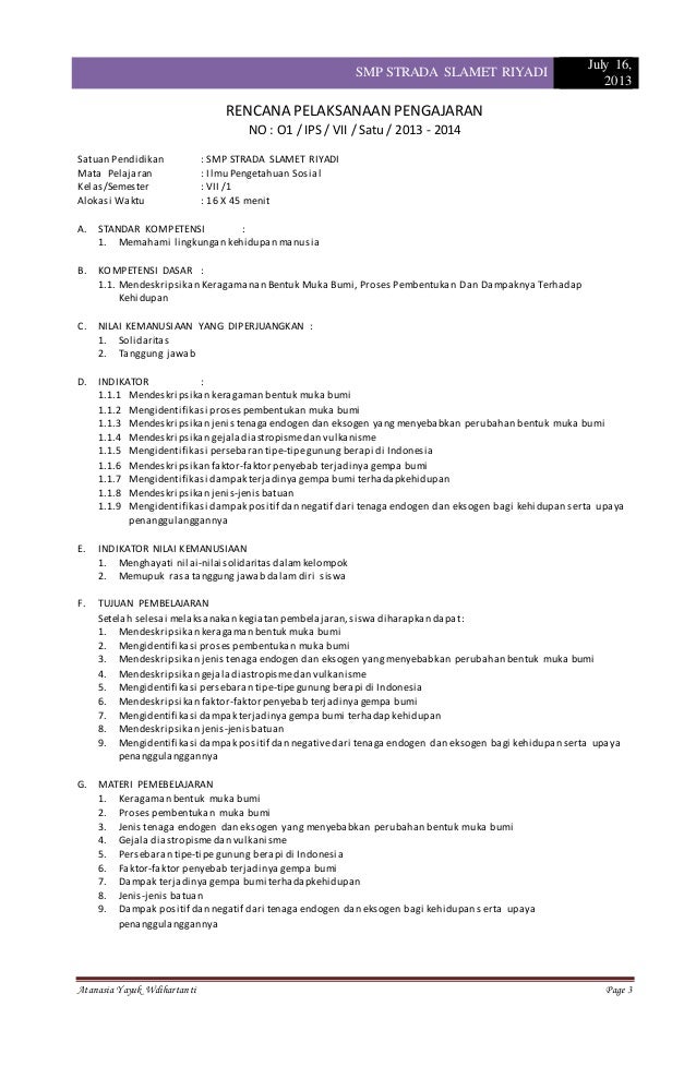 Rpp K 13 Ips Vii Pengertian Dan Syarat Interaksi Sosial No 007
