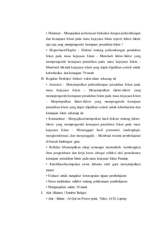 RPP islam pada masa kejayaan