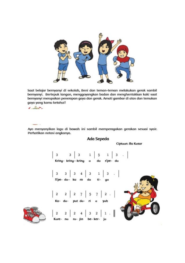 Notasi Lagu Kring Kring Ada Sepeda