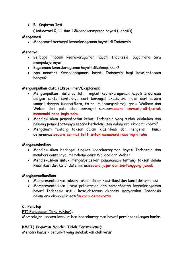 RPP BIOLOGI KELAS X IPA KEANEKARAGAMAN HAYATI