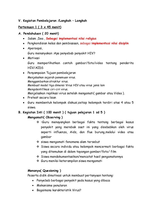 RPP BIOLOGI KELAS X IPA VIRUS