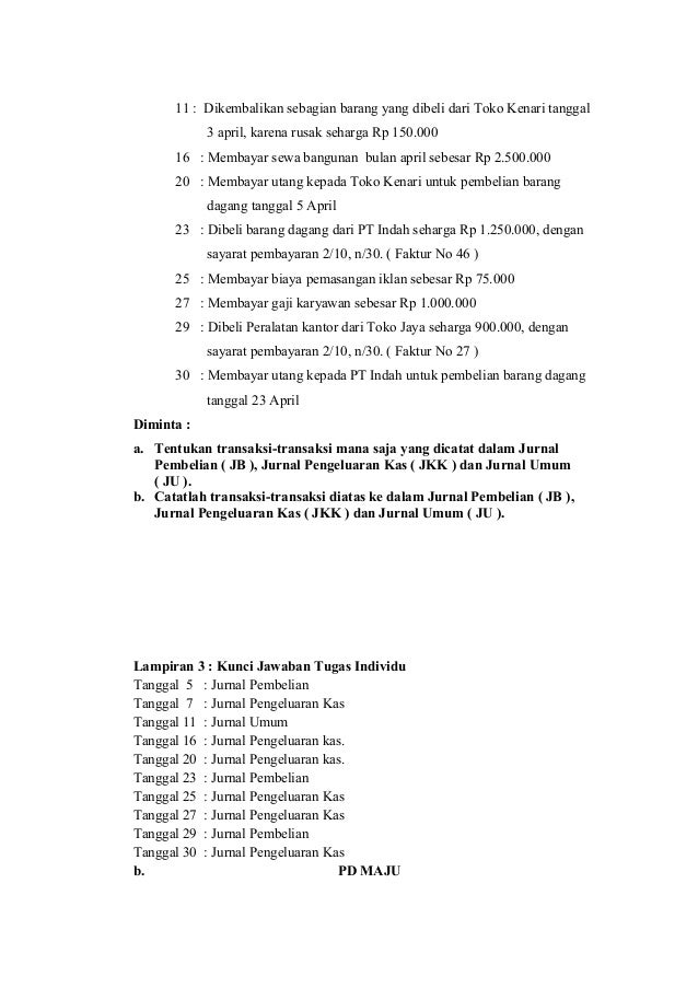 Contoh Soal Jurnal Pengeluaran Kas