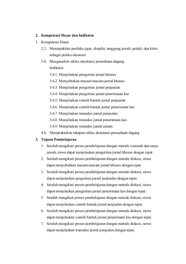 Rpp kd 3.6 akt 1.2 jurnal penjualan @ j. terima kas