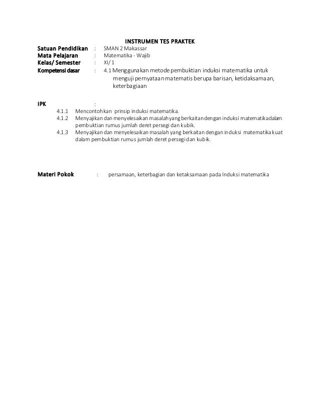 Rpp Kd 3 1 Induksi Matematika Fix