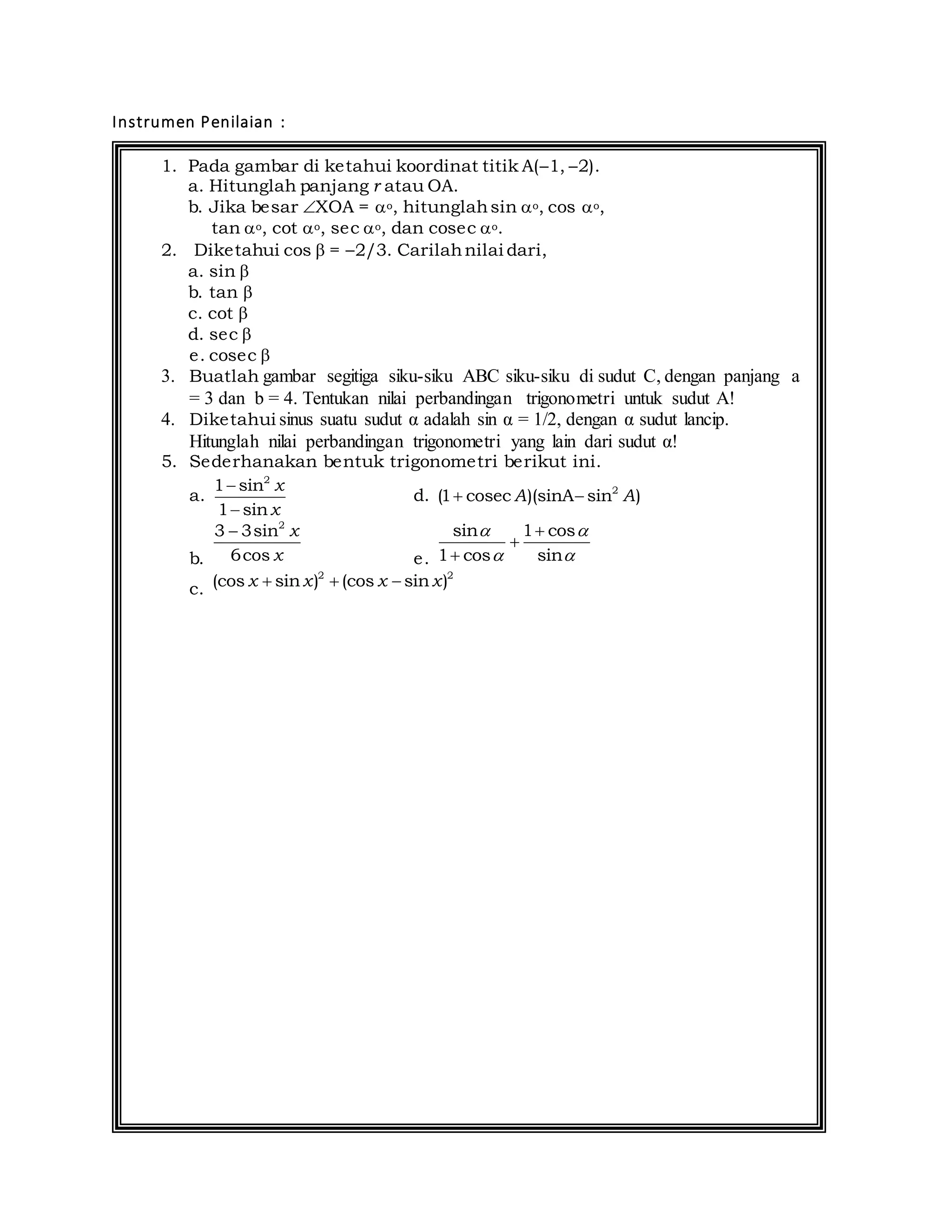 Rpp kd 3.7 wajib (rasio dan perbandingan trigonometri) | DOCX