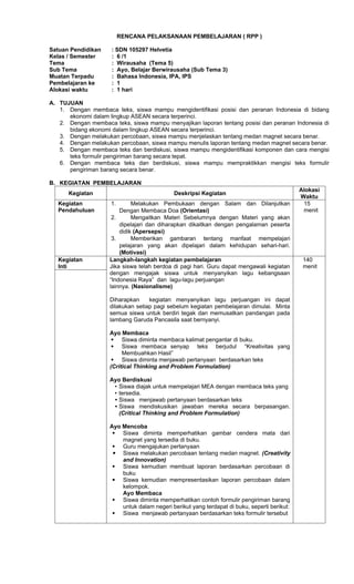 Perangkat Ajar RPP Kelas 6 Tematik 5.doc