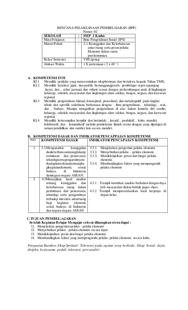 Rpp Kelas 8 Smtr 2 2018