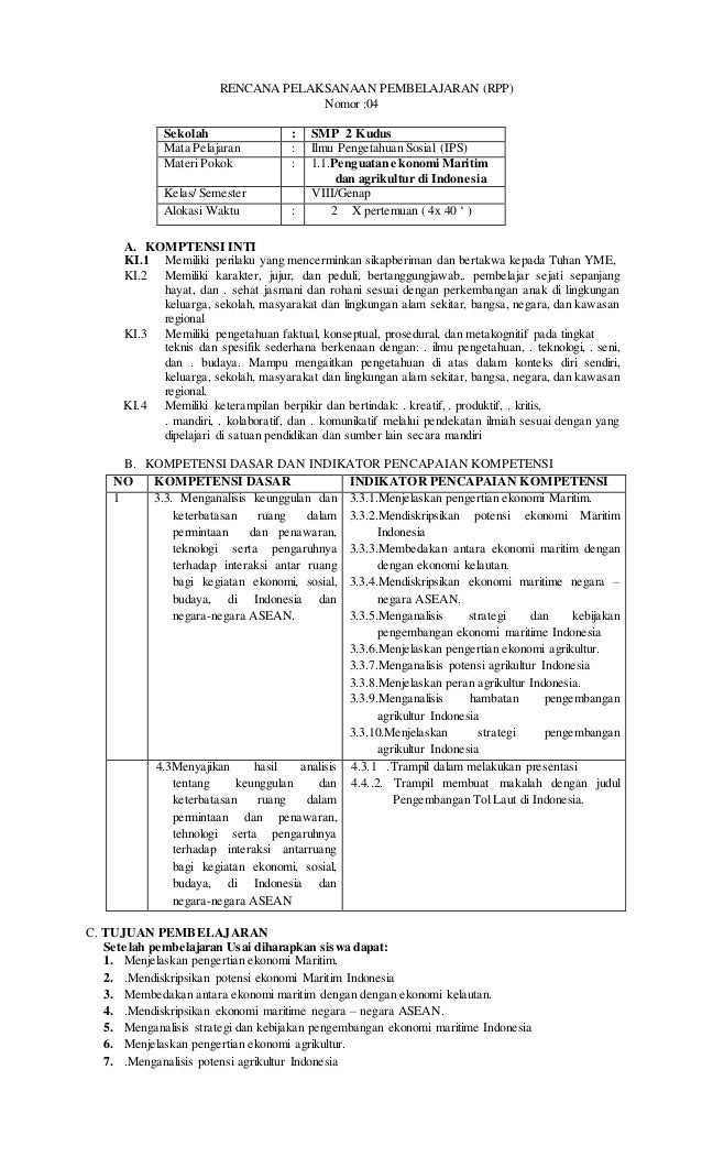 Rpp Kelas 8 Smtr 2 2018
