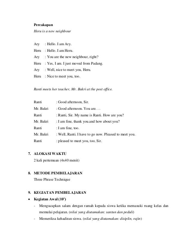 RPP Greeting Cards Kelas VII