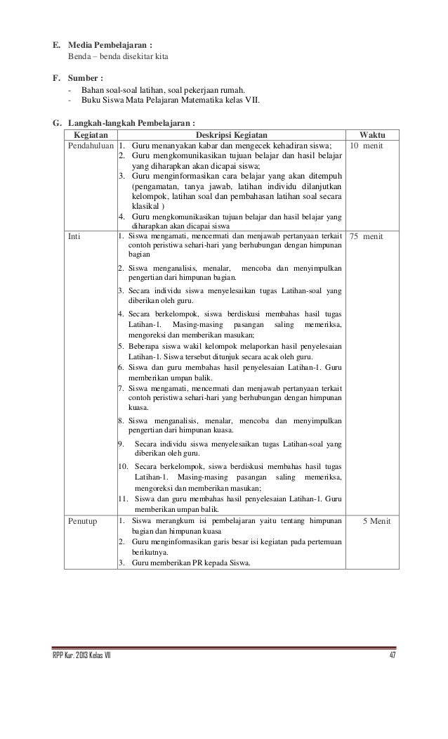 matematika kelas himpunan vii soal kelas Rpp vii (nh)