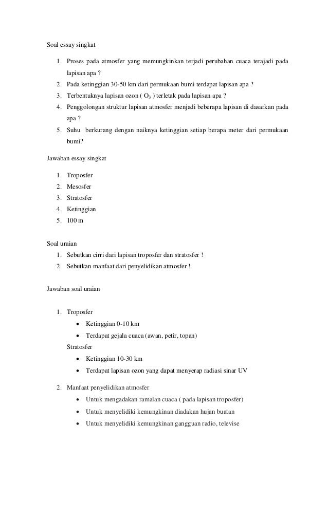 Soal essay tentang pola keruangan kota