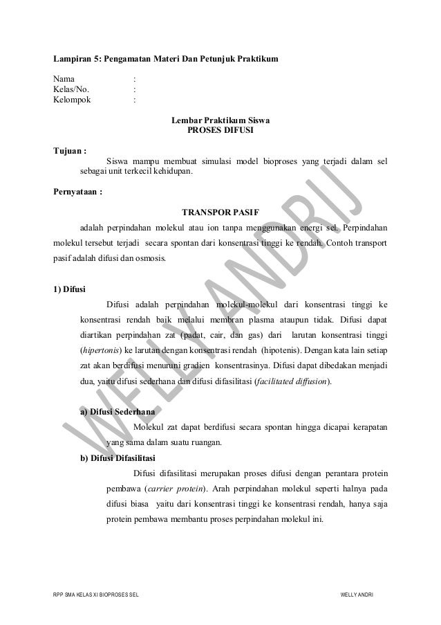 Rpp kelas xi biologi sel welly andri 2014 Rpp kelas xi biologi sel welly andri 2014