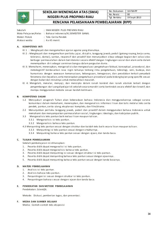 Rpp kelas xi sma kurikulum 2013