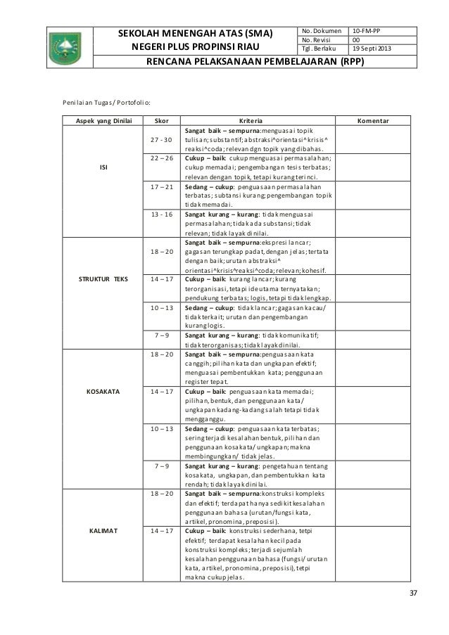 Rpp Kelas Xi Sma Kurikulum 2013