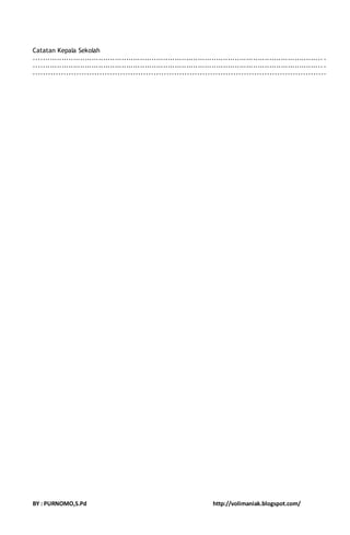 Catatan Kepala Sekolah 
............................................................................................................................. . 
............................................................................................................................. . 
.................................................................................................................. 
BY : PURNOMO,S.Pd http://volimaniak.blogspot.com/ 
 