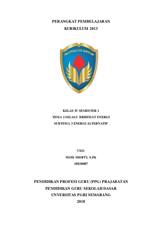Rpp Kls 4 Tema 2 Sub Tema 3 Pb 1