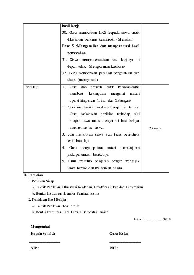 RPP KURIKULUM 2013 OPERASI HIMPUNAN (IRISAN dan GABUNGAN RPP KURIKULUM 2013 OPERASI HIMPUNAN (IRISAN dan GABUNGAN
