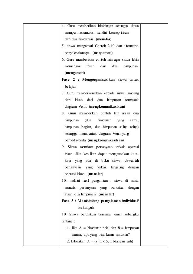 RPP KURIKULUM 2013 OPERASI HIMPUNAN (IRISAN dan GABUNGAN 