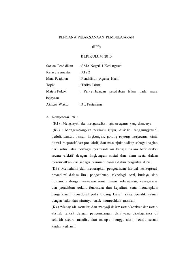 Rpp Islam Masa Kejayaan
