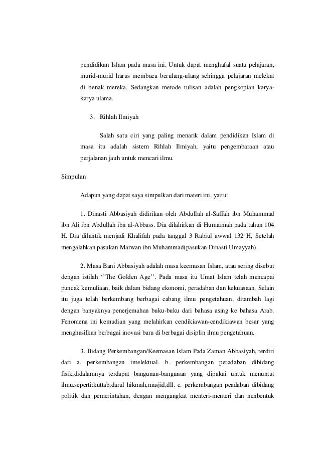 Perkembangan Peradaban Islam Pada Masa Kejayaan