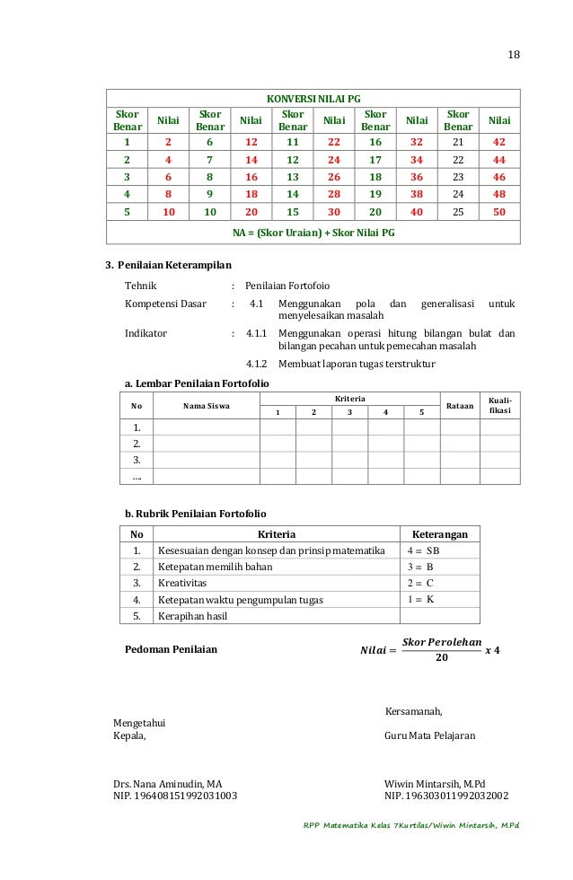 RPP Matematika Kelas 7 Kurtilas Semester 1 2014 2015 RPP Matematika Kelas 7 Kurtilas Semester 1 2014 2015