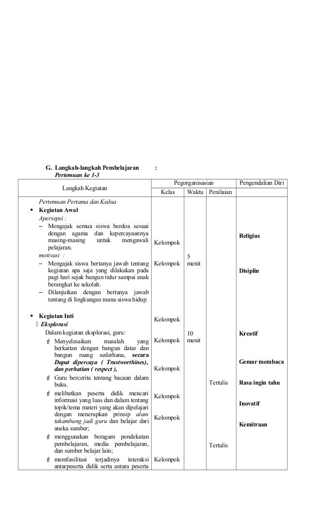 Gambar RPP Matematika kelas 5 semester 1-2