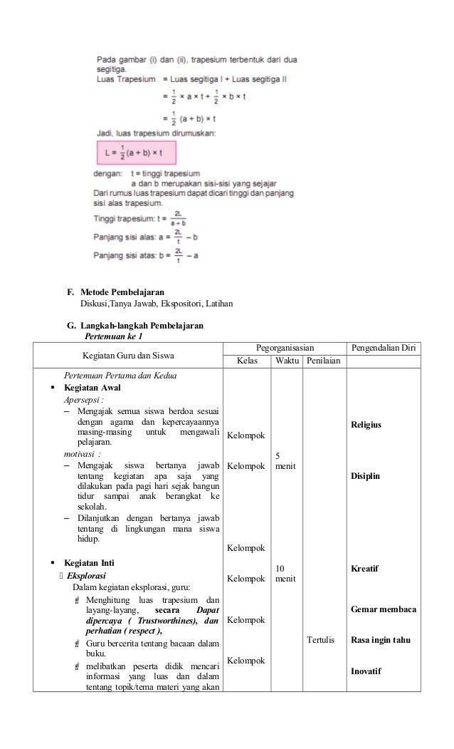 RPP Matematika kelas 5 semester 1-2