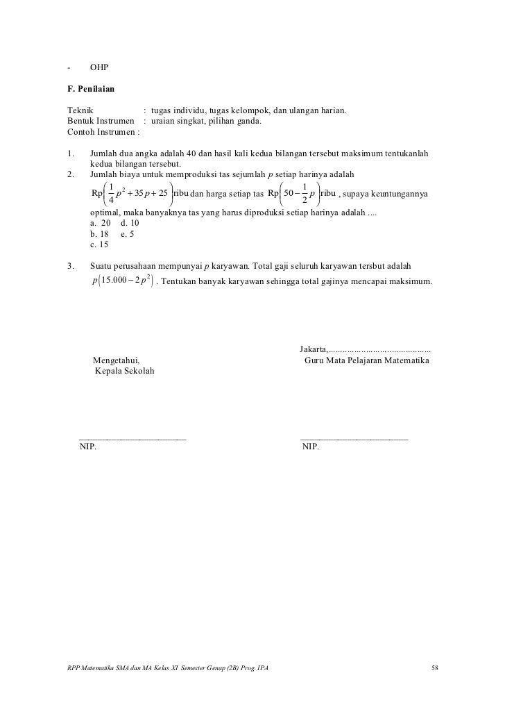 Rpp matematika SMA (limit ipa)