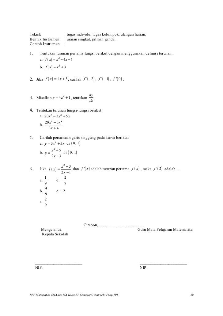 Rpp matematika SMA (limit ips)
