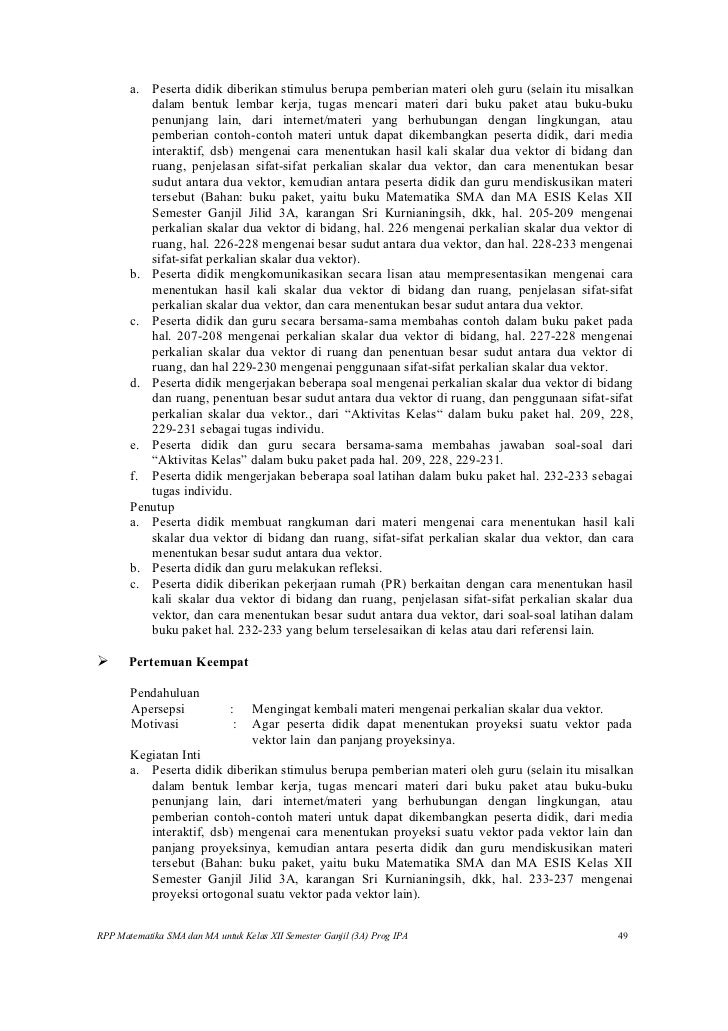 Rpp matematika SMA (matriks, vektor dan transformasi)