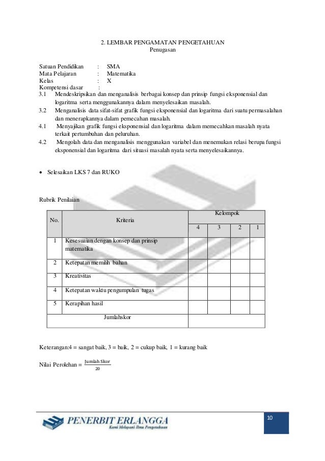 Rpp matematika peminatan sma x bab 2