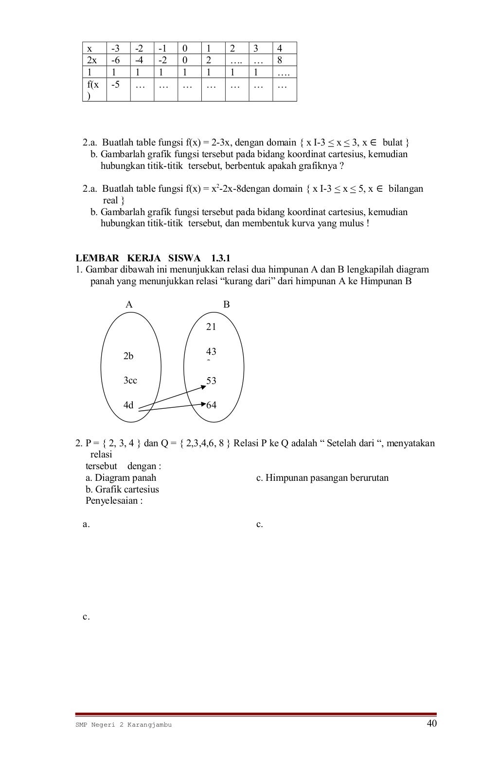 Rpp matematika smp kelas 8
