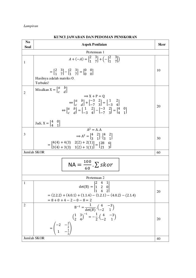Rpp Matriks Kelas Xi Mipa Kurikulum 2013