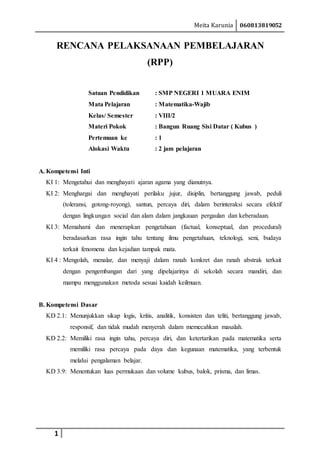 Contoh RPP untuk siswa dan siswi SMP | DOCX