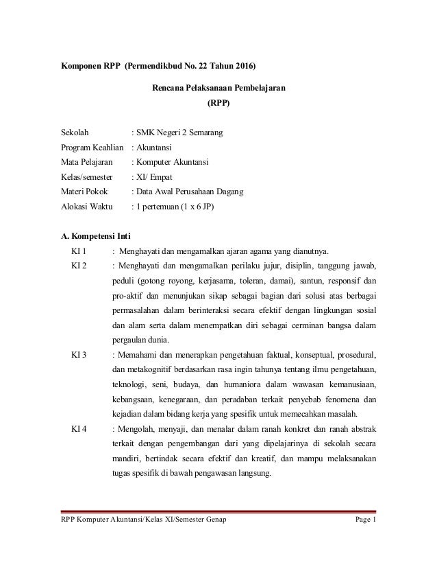 Rpp Mempersiapkan Data Awal Myob