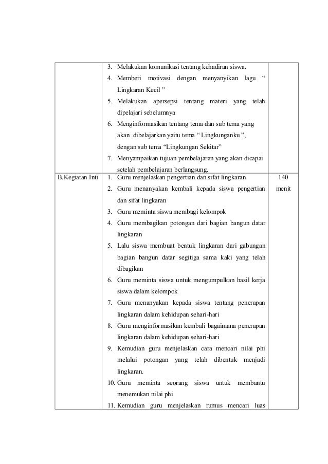 Rpp matematika tentang keliling dan luas lingkaran Rpp matematika tentang keliling dan luas lingkaran