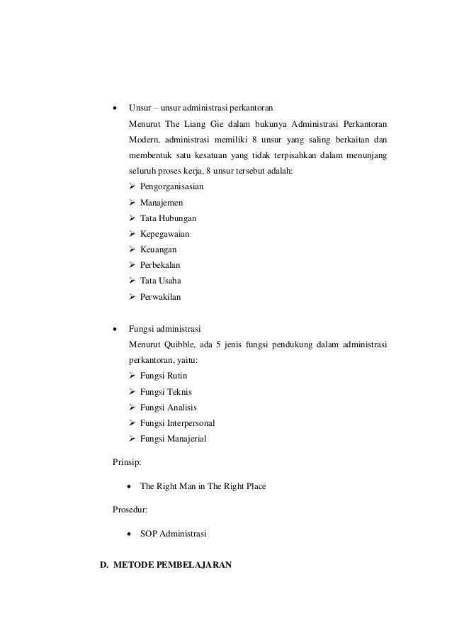 Unsur Unsur Administrasi Menurut The Liang Gie Berbagai