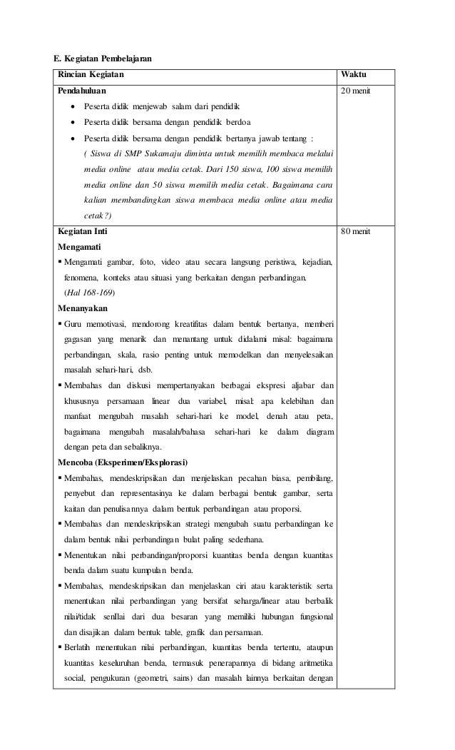 Rpp Perbandingan Vii Kurikulum 2013