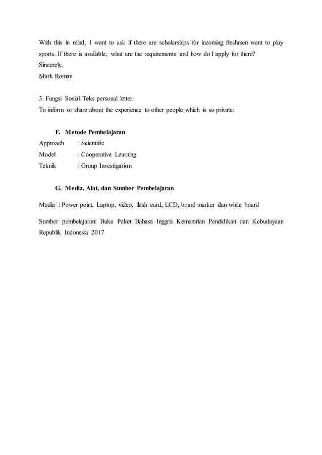 Rpp personal letter laily rahmawati | DOCX