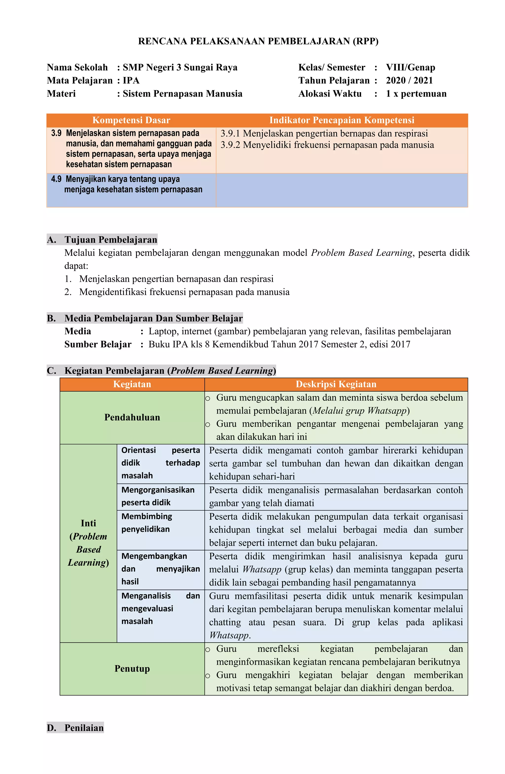 RPP Pertemuan ke-1 Sistem Pernapasan.docx